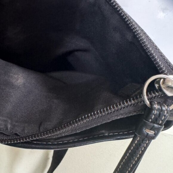 Coach Signature CC Crossbody Shoulder Bag Pocket Metallic Canvas Zip Minimalist - Picture 10 of 16